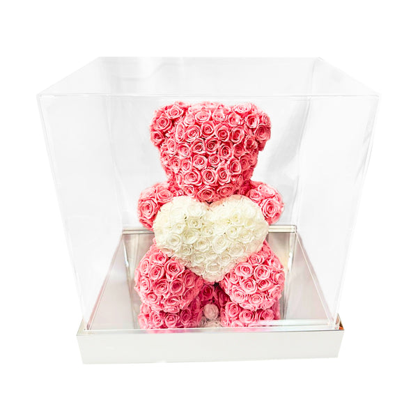 Sweet Pink Bear with white heart