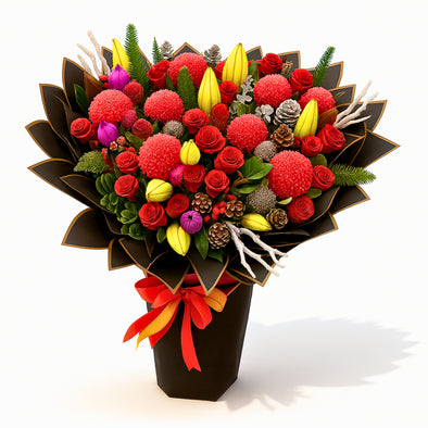 Festive Luxury Bouquet with Red & Pink Blooms