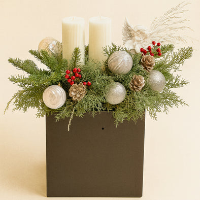 Elegant Christmas Candle Centerpiece