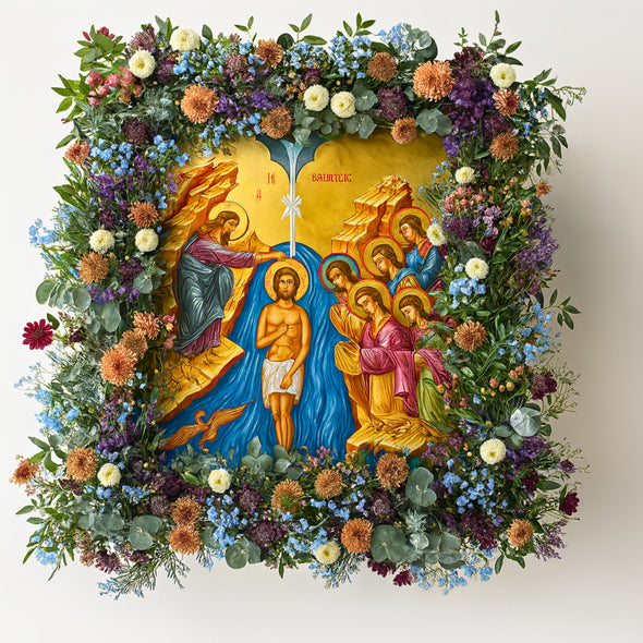 Religious Floral Icon Arrangement